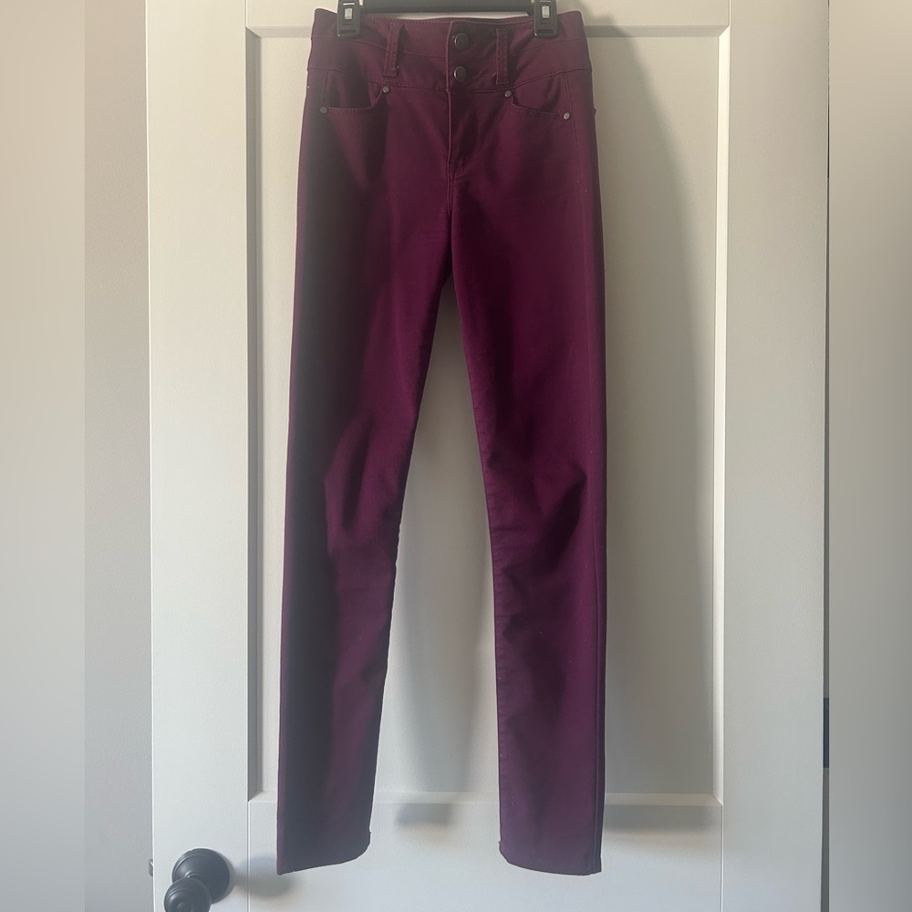 Purple skinny jeans